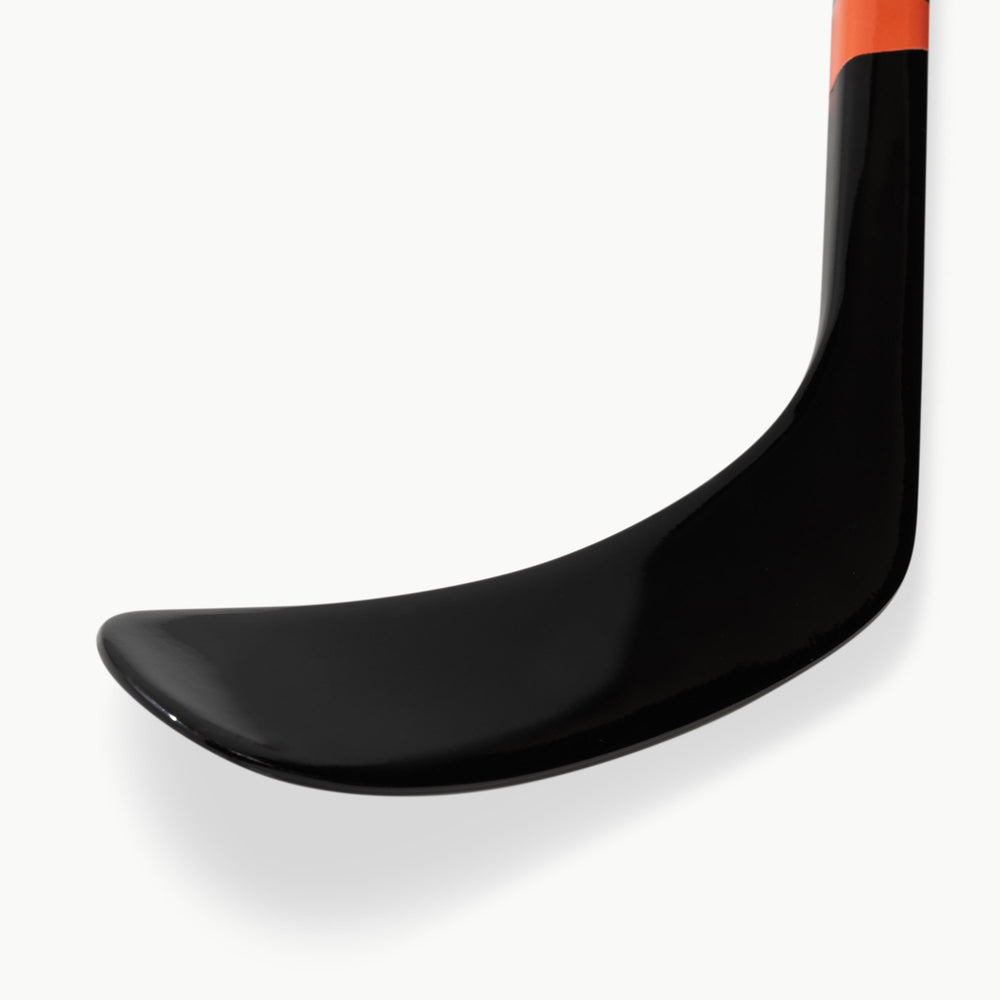 Close view of a personalized team mini hockey stick